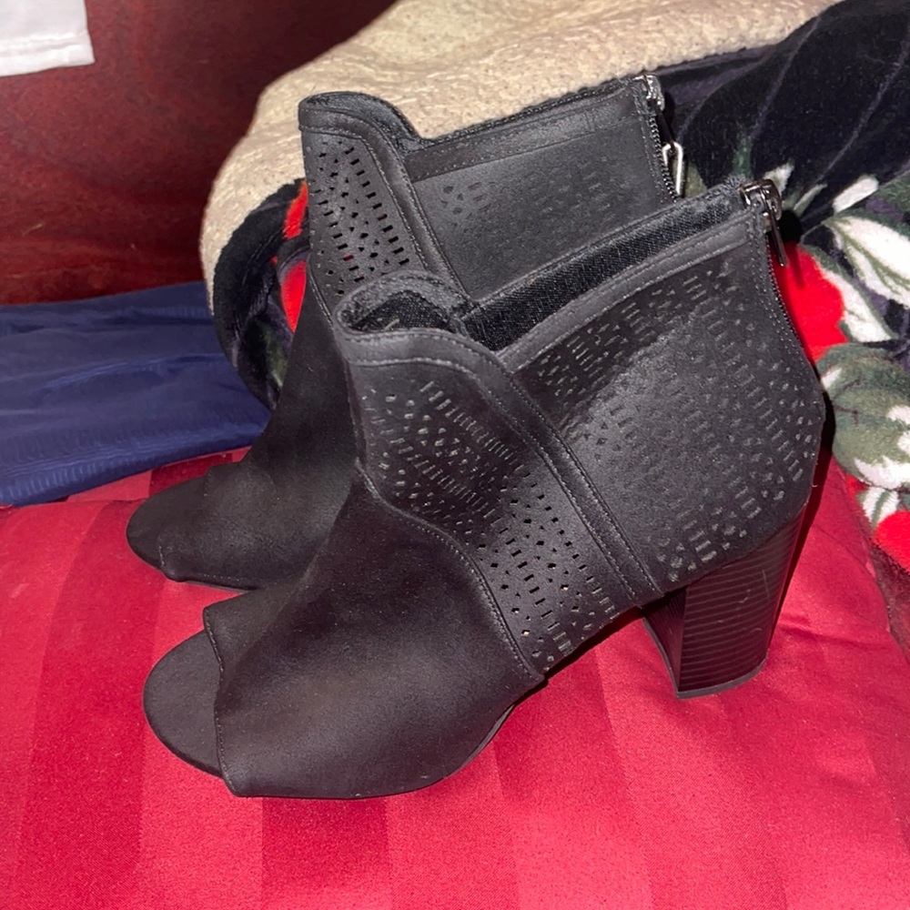 black bootie heels size 8.5 never worn